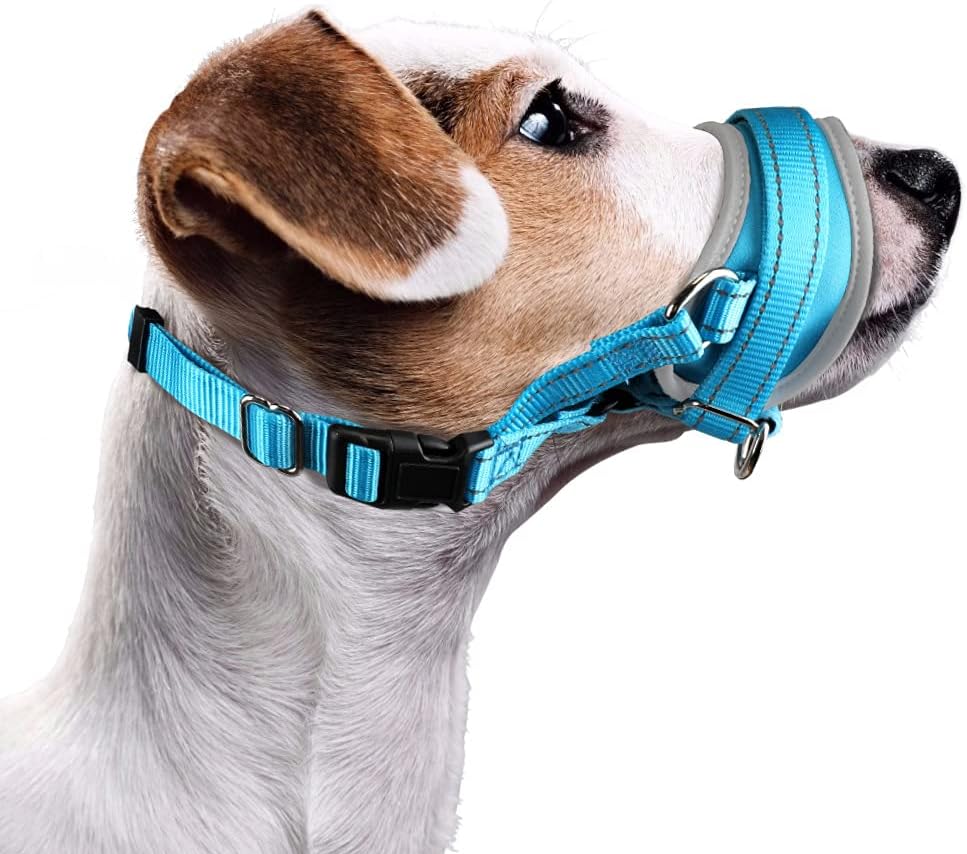 Nasjac Soft Nylon Muzzle for Dogs - Anti Barking, Stop Chewing, Adjustable Dog Mouth Guard for Daily Behavior Training - Durable Small, Medium, Large Sizes
