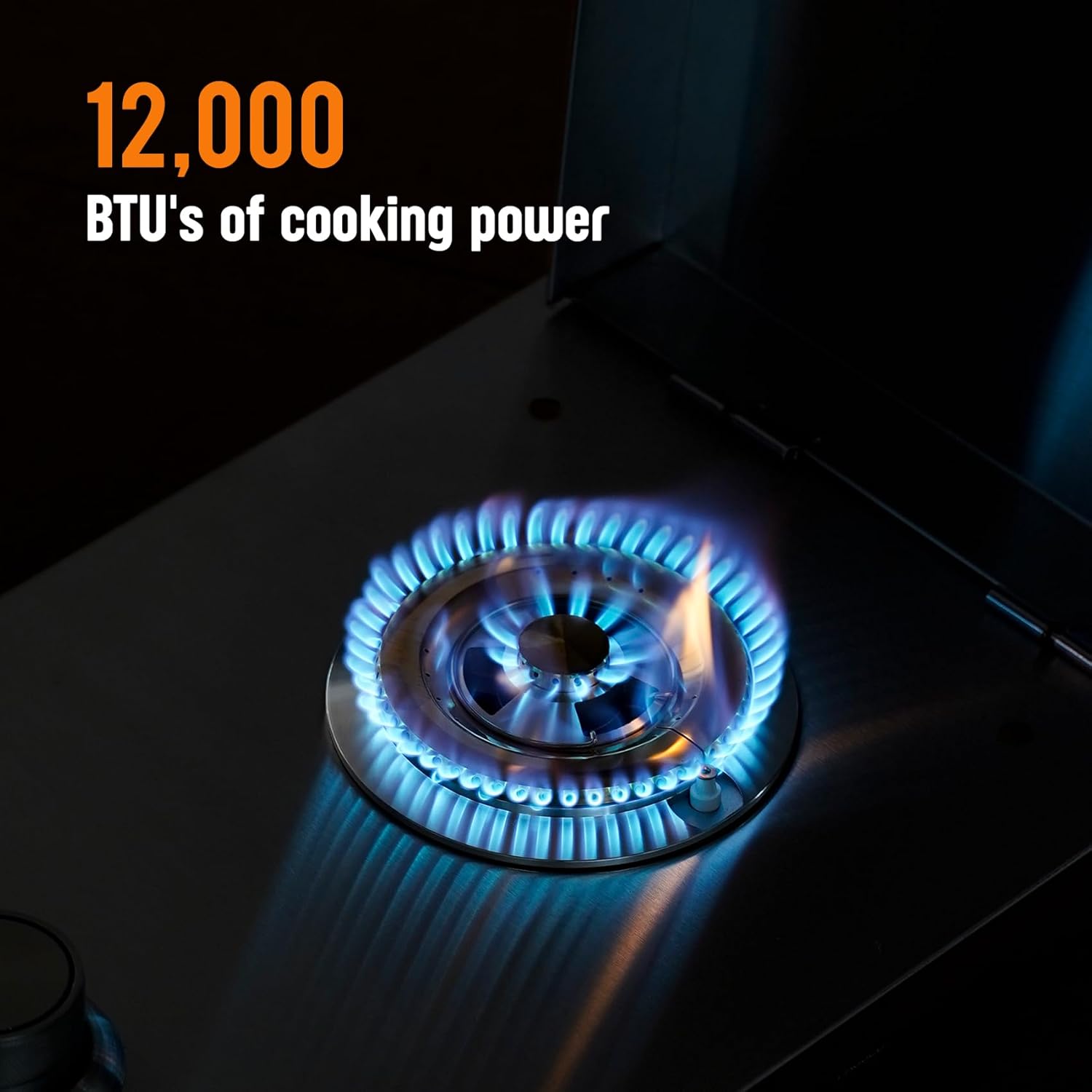 Hygrill Stainless Steel Built In Single Side Burner for Outdoor BBQ Island, Outdoor Kitchen, Liquid Propane, Gray