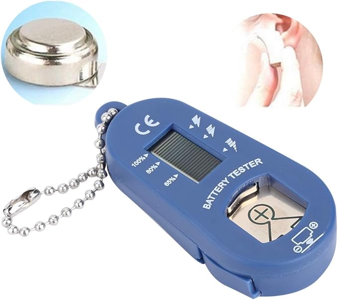 Hearing Aid Battery Tester LCD Display Key Ring Battery Measuring
