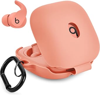 Case for Beats Fit Pro Cover, VISOOM Soft Case for Apple Beats Fit Pro 2021 Silicone Protective Beats Pro Case Shockproof Beat Pro Fit Case Logo Visible Beats Earbud Case Cover with Keychain