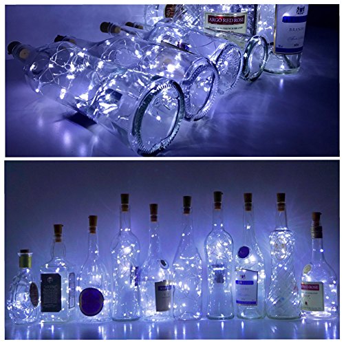 10 Pack 15 Led Wine Bottle Cork Lights, Fairy Mini String Lights Copper Wire, Battery Operated Starry Lights For Diy, Christmas, Halloween, Wedding, Party, Indoor&Outdoor (10 Pack, Cool White) #TOP3