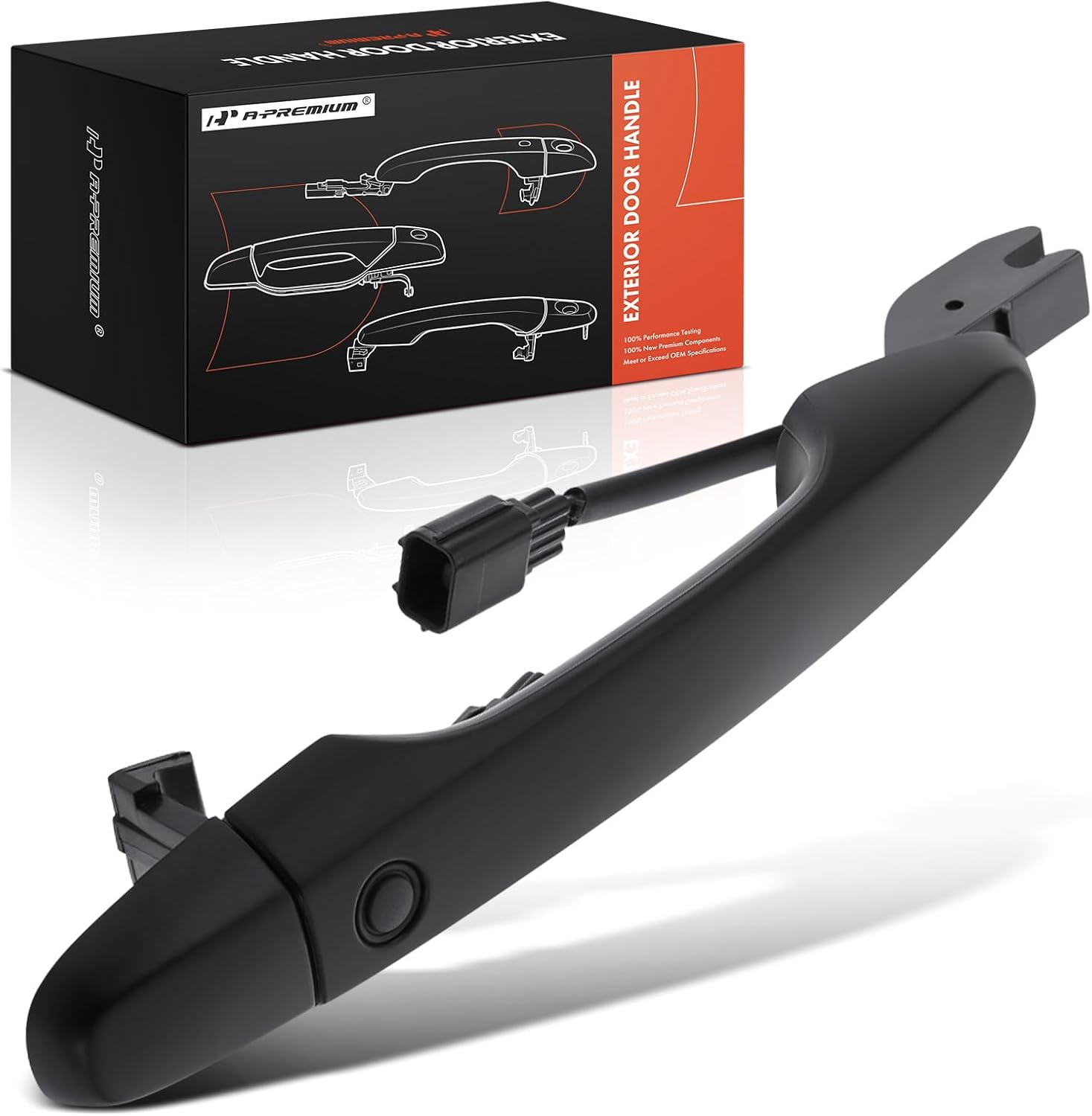 A-Premium Front Right Passenger Side Exterior Door Handle with Keyhole Compatible with Honda CR-V 2012-2016, Civic 2012-2015, with RFID Smart Key, Primed Black, Replace#72141-T1G-E11ZF