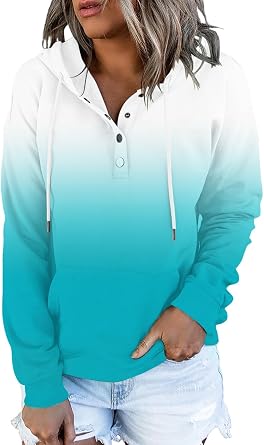 Womens Hoodies Fall Long Sleeve Drawstring Tie Dye Sweatshirts Pullover Top