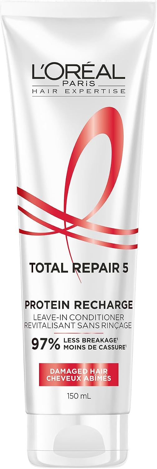 L'Orรฉal Paris Hair Expertise Total Repair 5 Protein Recharge Leave-In Conditioner, Hair Treatment with Almond Oil, 150ml