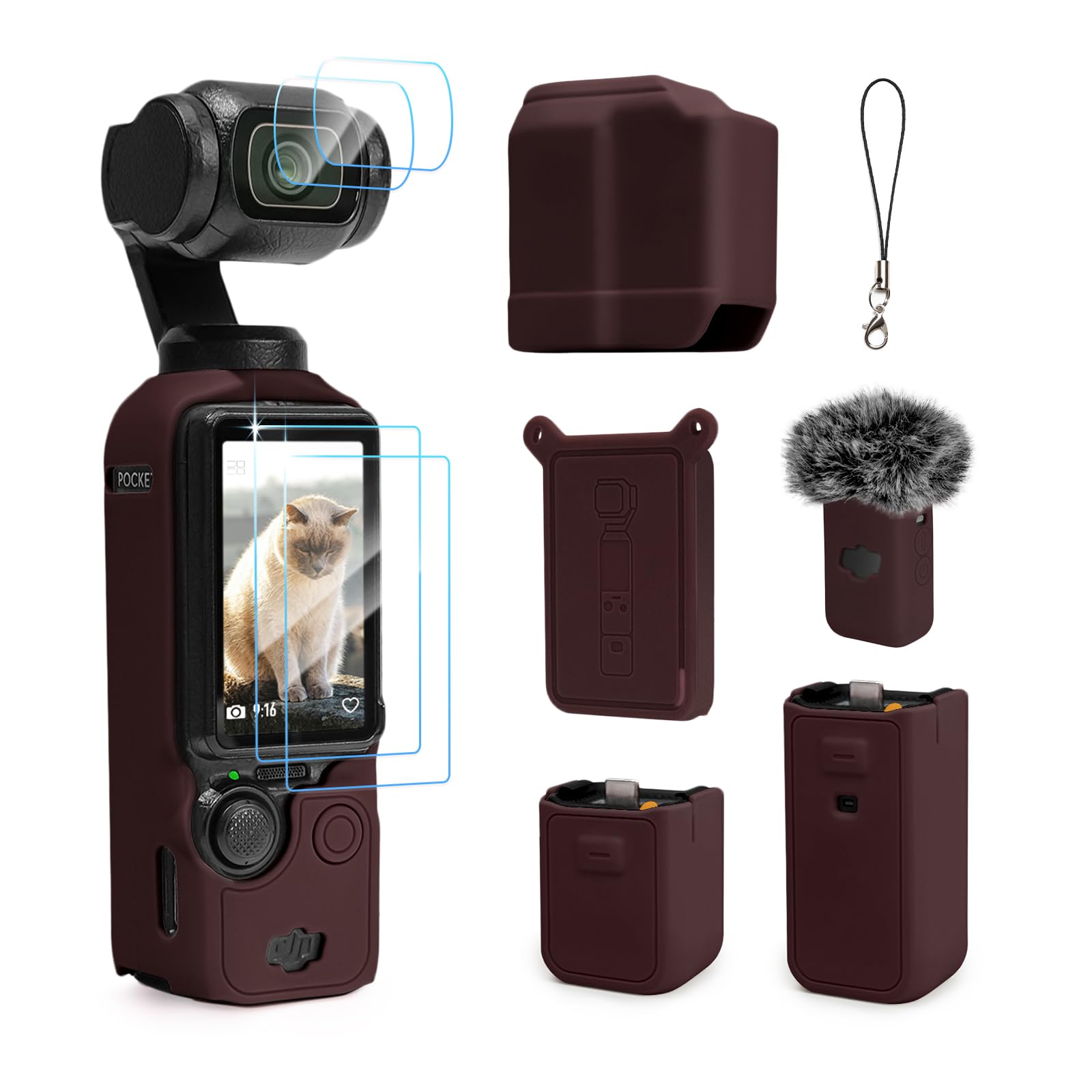 TYUANDOUER Case for DJI Osmo Pocket 3 / Xtra Muse Camera - Reddish Brown