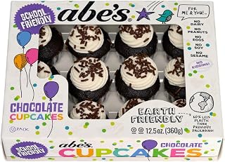 Abe's Vegan Chocolate Cupcakes Frozen, Dairy-Free Milk-Free Kosher 12 Pieces 12.5 oz Pack