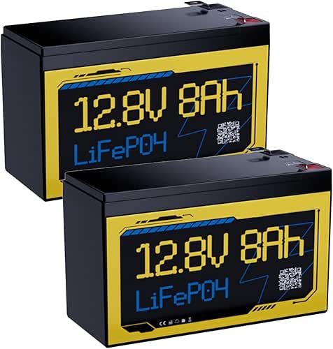 12V 8Ah LiFePO4 Battery 2000+ Deep Cycles Rechargeable Lithium Battery