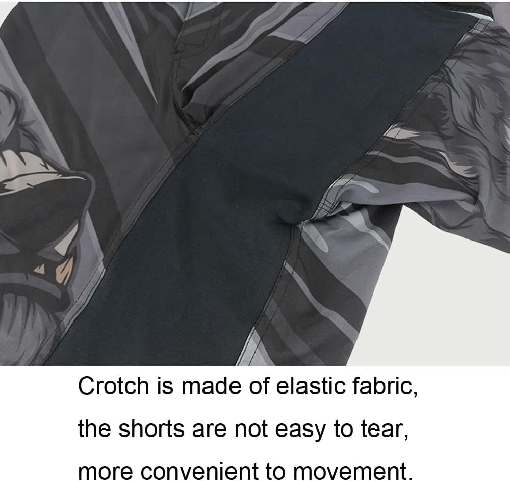 MMA Shorts for Men Fight Grappling Shorts Mens BJJ Shorts for Men No Gi Mid Thigh - Image 3