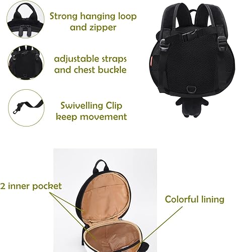 Miniatura 7 de Kids happy Correa de mochila de animales para niños pequeños, arnés de bebé para niños, correa para caminar, arnés de mochila de felpa, bonita