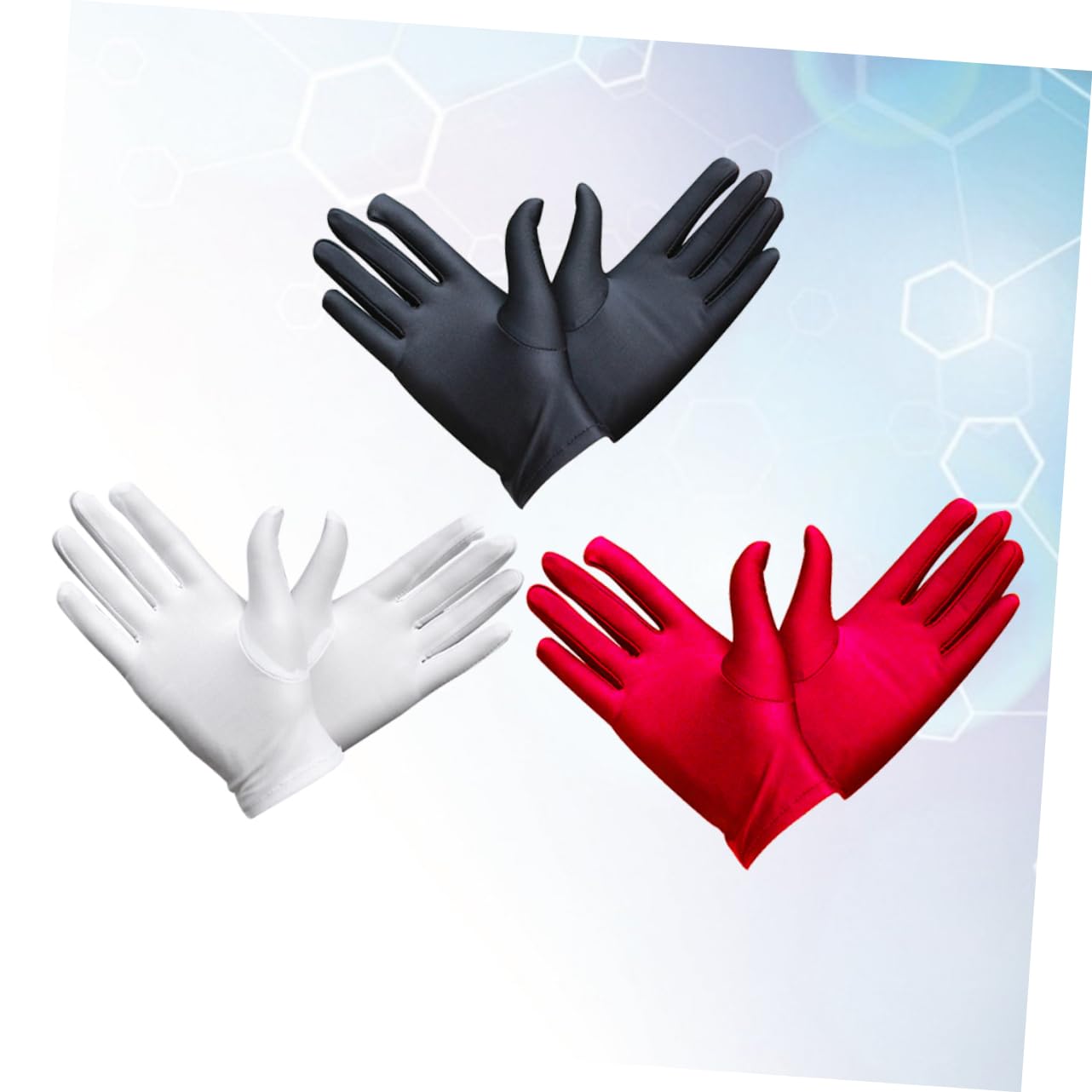 Angoily Elastic Spandex Gloves 3 Sets White Black for Jewelry Handling Etiquette Inspection Electronics Glass Dust