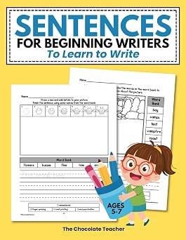 Sentences for Beginning Writers to Learn to Write Ages 5-7 Draw & Writing, Kids Practice Writing Workbook, Learn to Write a Simple Sentence, ... Sentence Building Sentence Writing for Kids