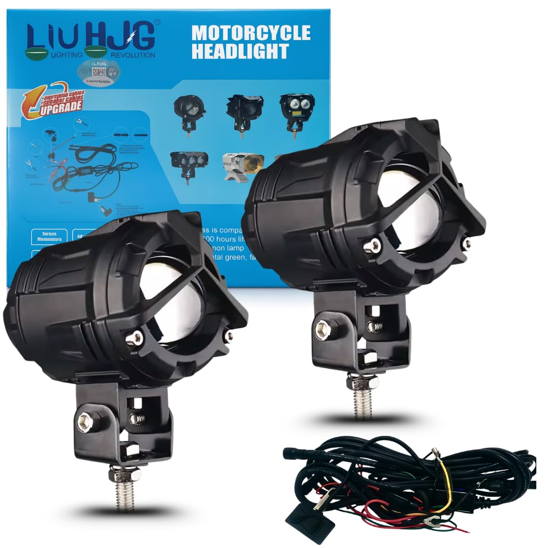 S20 LED Fog Lamp 90W – Yellow/White & Red Devil Eye Motorcycle Driving Light with Wiring Kit Harness, 10-80V DC Plug & Play Universal Fit, Waterproof High Bright Fog Light, Pack of 2-image-21