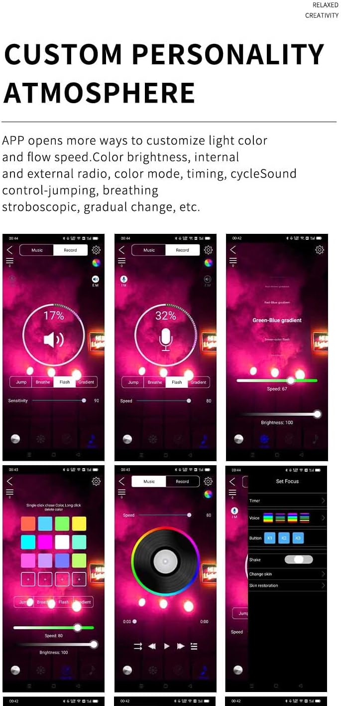 Smart Atmosphere Light, Music Par Lights, Photography/Video Creator Lighting Kit for TikTok/YouTube/Instagram/Influencer- 12 Colors, 23 Preset Modes, Sound-Activated, Remote/APP Control