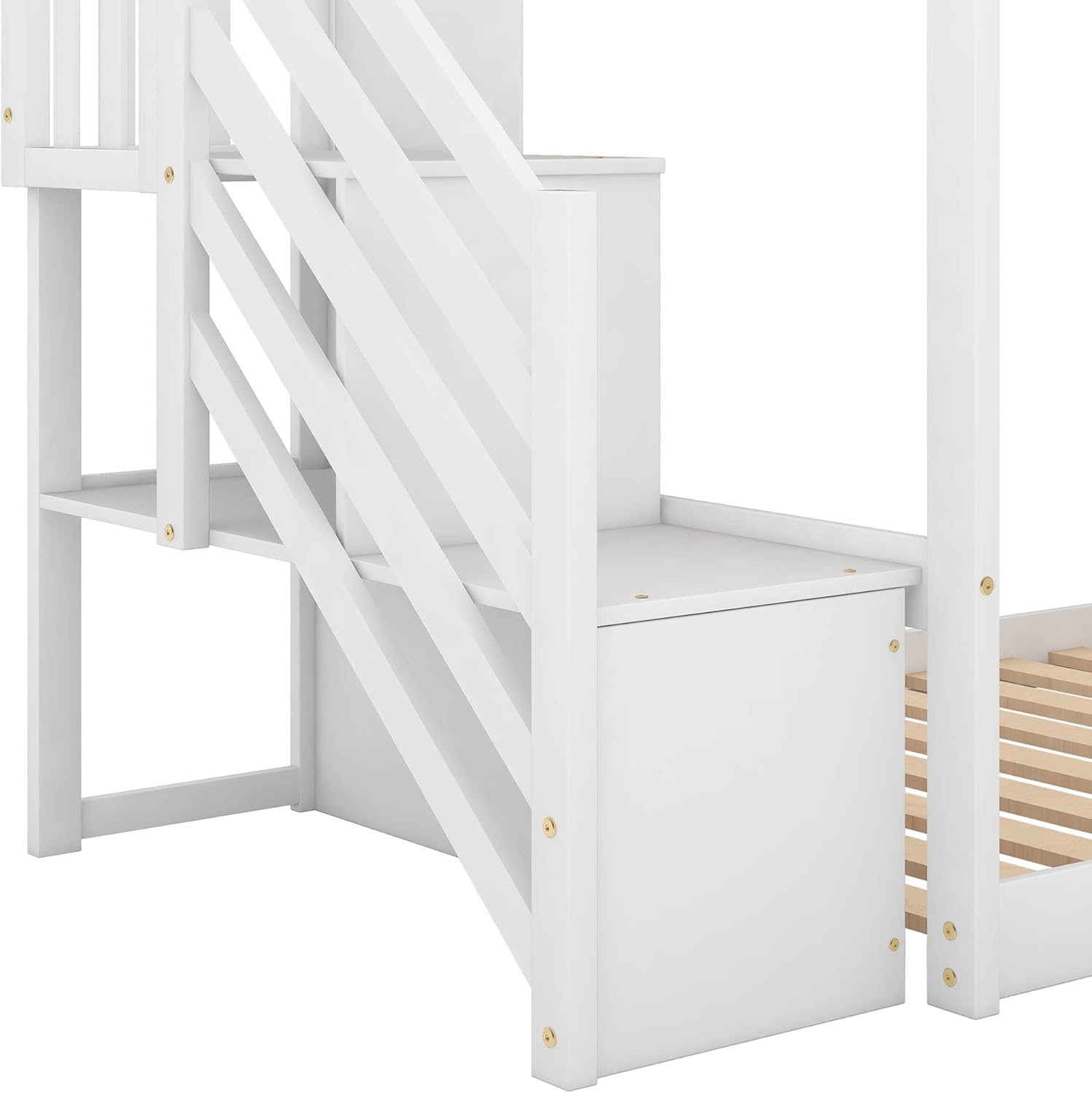 Harper & Bright Designs Twin Bunk Beds with Slide for Kids, Low Profile Bunk Beds with Staircase, No Box Spring Needed