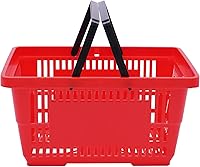 Vista 12 de 12 cestas de compras de 18 litros con asas, cestas de compras, carritos de comestibles con asas, cestas de plástico para tiendas de comestibles