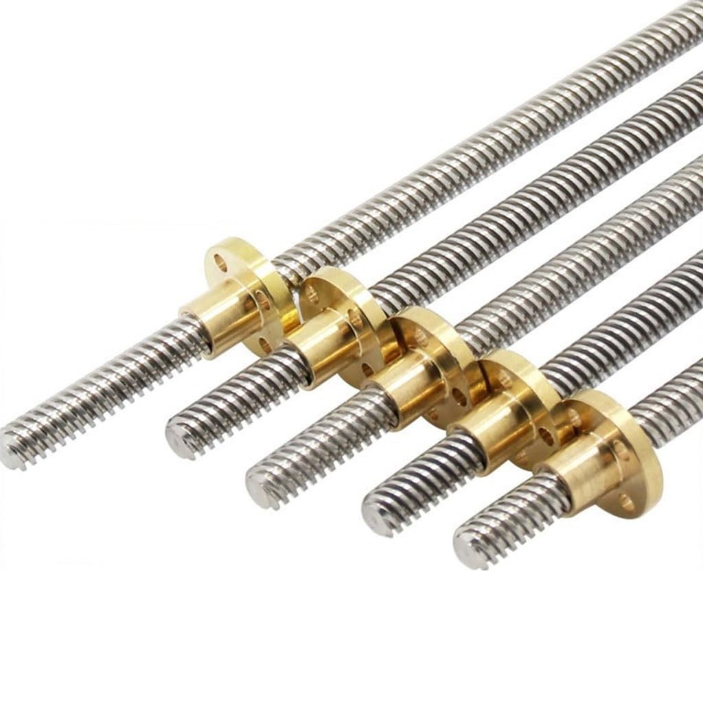 Gewindestange aus Edelstahl, 1 Stück, 3D-Drucker T8, 8 mm Durchmesser, Steigung 2 mm, 8 mm Steigung 2 mm, Länge 100 mm, 150 200 250 300 350 400 450 500 550 600 800 mm, mit Kupfermutter