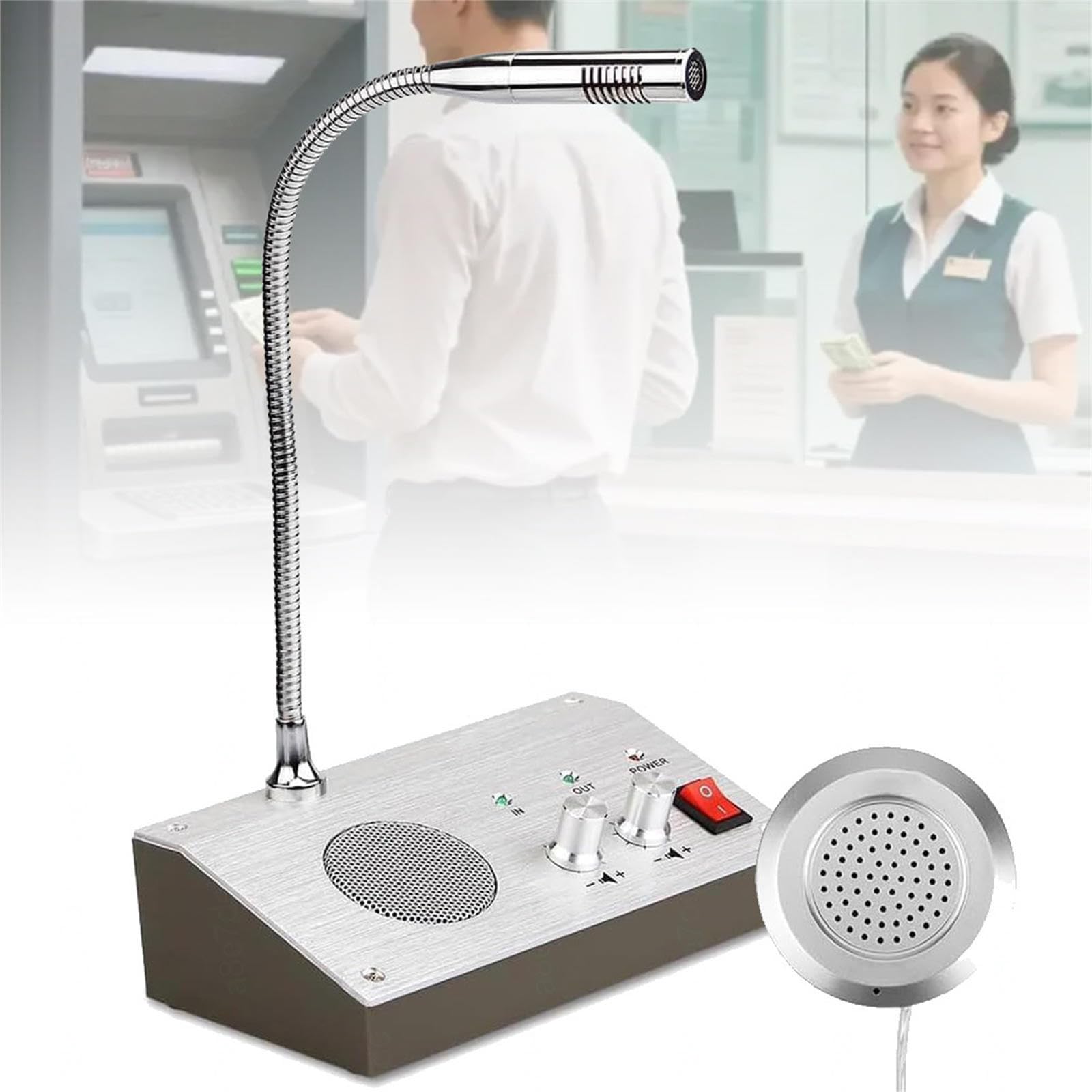 Window Intercom System, Dual-Way Counter Intercom System, Automatic Squelch Function, Clear & Loud Voice, Used In Bank, Company, Hospital, Station