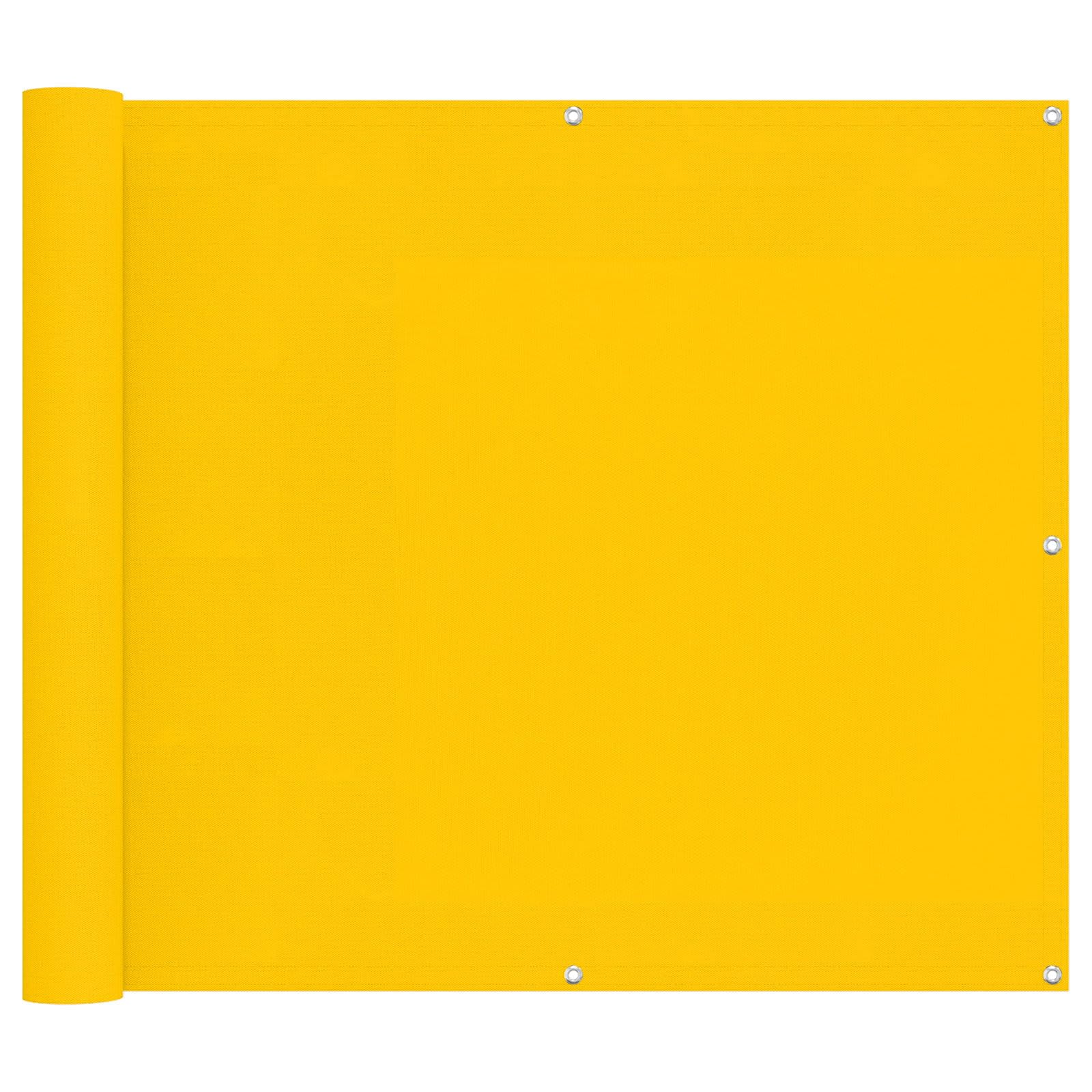 vidaXL Balcony Screen Yellow 100 x 700 cm Oxford Fabric, Balcony Shade Solution, Modern Striped Umbrella, UV-Resistant, Water-Resistant, Durable Terrace Sun Cover for Outdoor Spaces