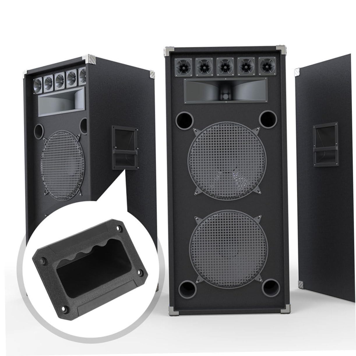 balacoo 4sets Speaker Handle Replacement Plastic Speaker Pulls for Cabinet (Black) 12pcs*4