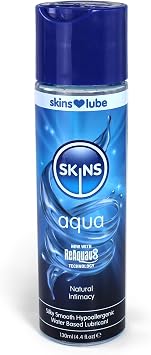 Skins Aqua Water Based Lube   Enjoy Long Lasting Natural Intimacy with Hypoallergenic Lubricant 130ML