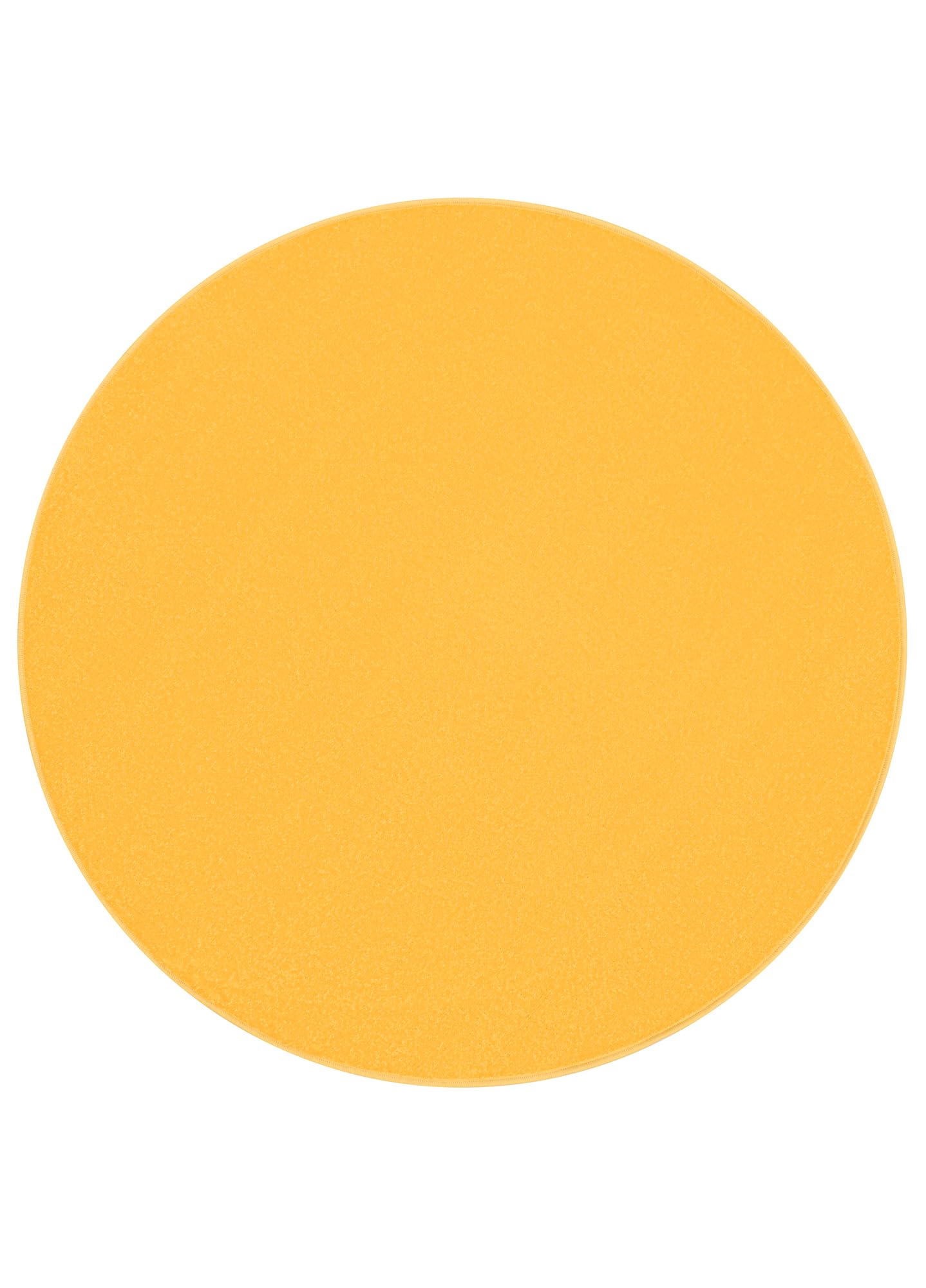 TAPISO Mono Rund Teppich Kurzflor Indoor Outdoor UV-beständig Gelb Einfarbig Wohnzimmer Schlafzimmer Kinderzimmer Modern Design ÖKO-TEX 240 x 240 cm