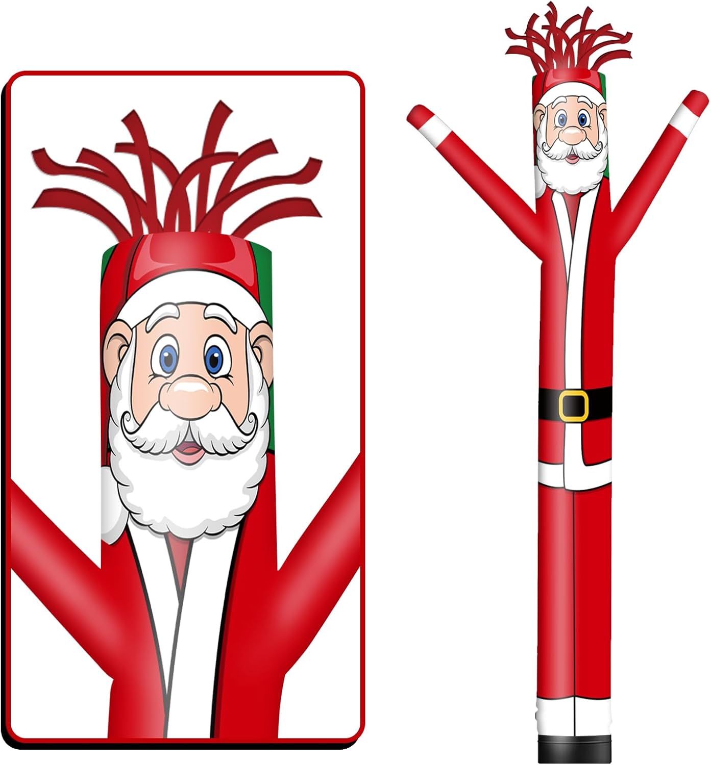 15FT Tall Santa Claus Inflatable Tube Man (18''Diameter) Wacky Wavy Dancing Guy for Outdoor Decoration Advertising Business Promotion - Christmas Theme (Blower Not Included)