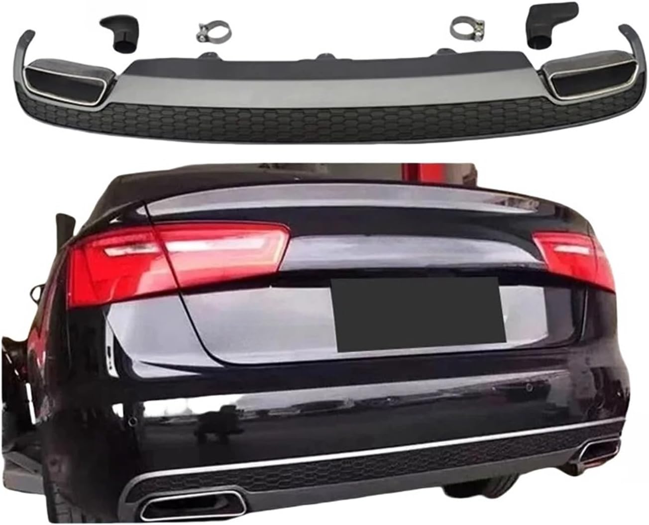 Audi A6 C7 2012-2015アップグレードS6リアバンパーディフューザーに