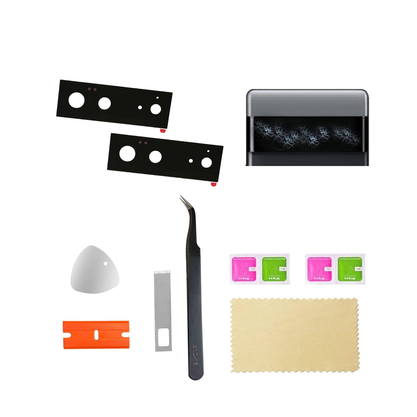 (2pcs Pack) Pixel 6 Back Camera Glass Cover Replacement Rear Lens Parts for Google Pixel 6 (5G) GB7N6 G9S9B16 6.4 Inches (not fit for Pixel 6A Version)