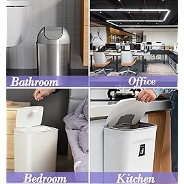 3 Gallon 180pcs Small Grey Trash Bags(Fit 2.6-3.2 Gal) Plastic Strong Grey Garbage Bags, Bathroom Trash Can Bin Liners, Waste Basket Liner, Fit 10-13 Liter, 2.5-2.6 Gallon,3.2Gallon(3-Grey180)