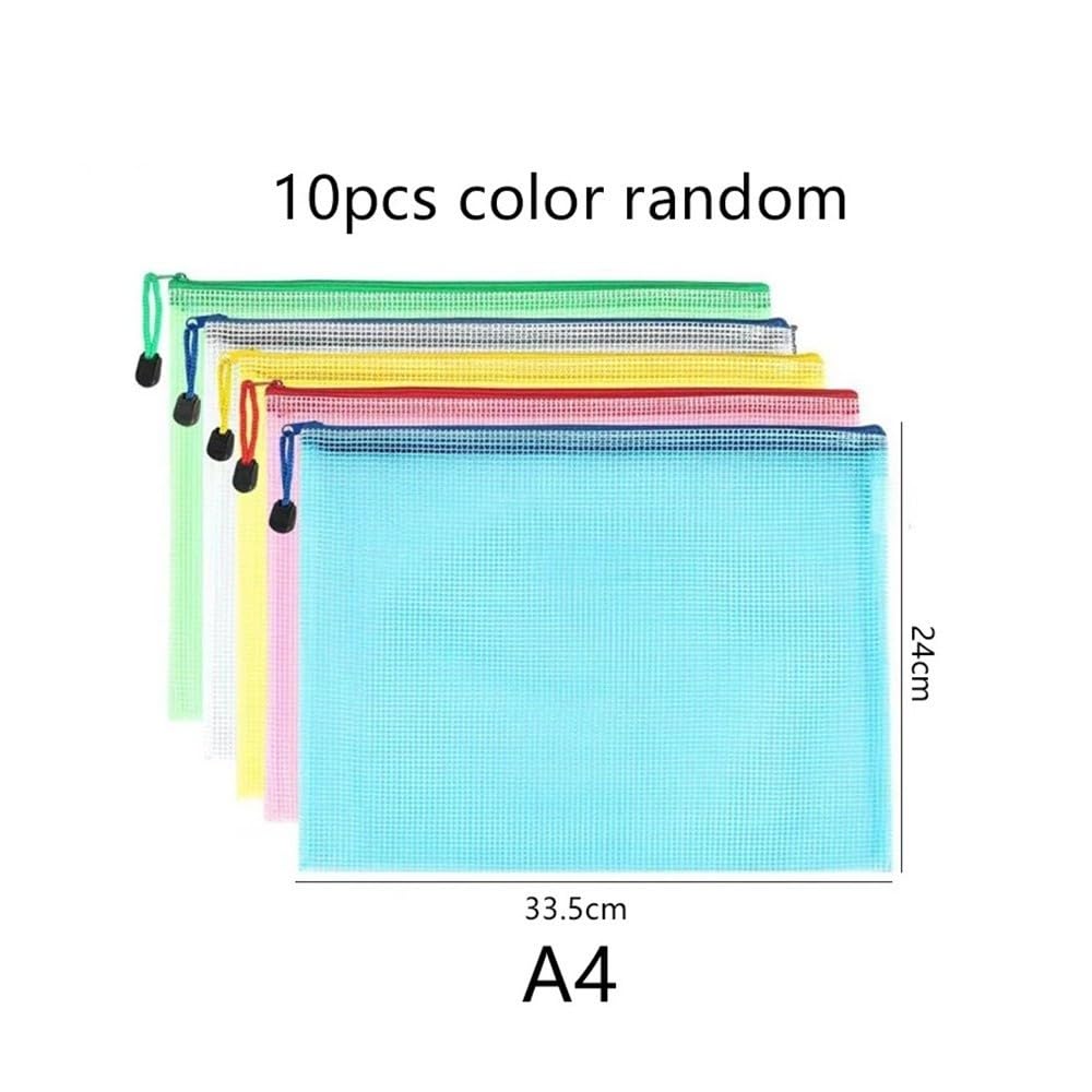 Bolsas de malla transparente con cremallera for organización de documentos: juego de 5, 10 o 20(10pcs A4)