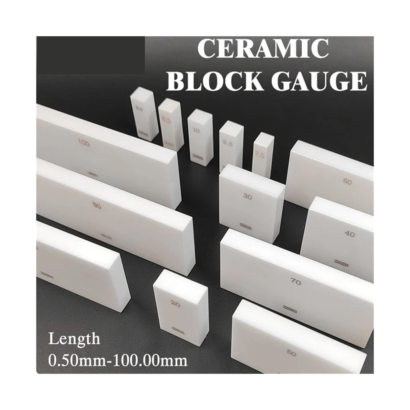 1 szt. Ceramiczna płytka pomiarowa 1mm-100mm dokładność klasa 1 bloki pomiarowe do suwmiarki z noniuszem, wykrywanie mikrometru Precyzyjny pomiar(100mm)