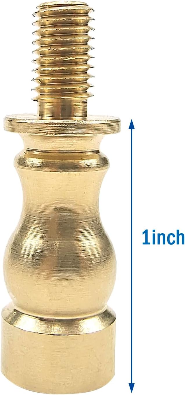ECUDIS Lamp Shade Brass Risers Lamp Finial Extender, 2 Pack (Brass, 1 Inch)