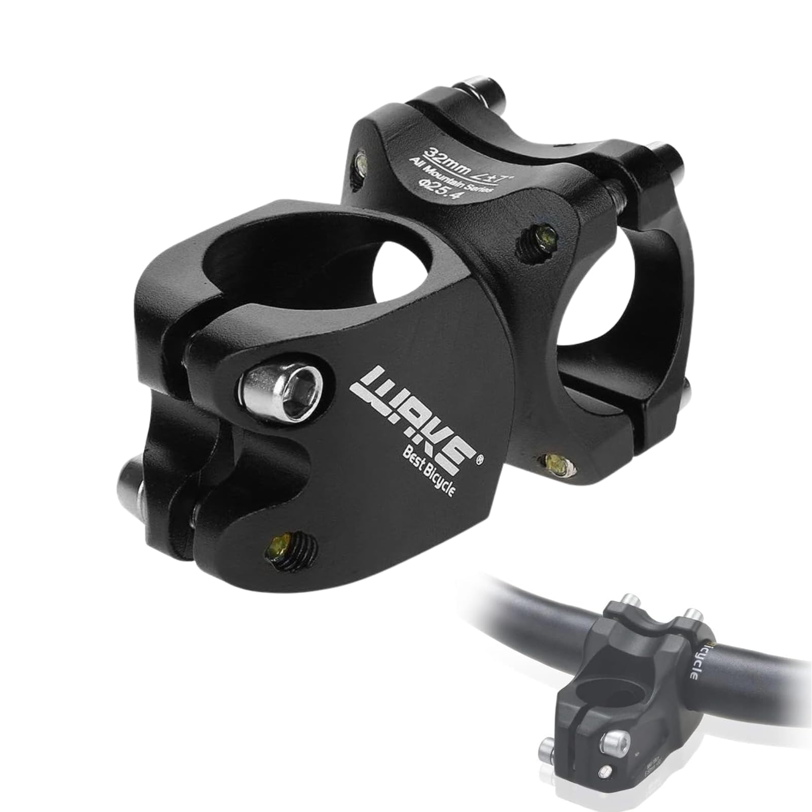 Hominas Bike Stem 25.4mm Aluminum Alloy Bike Short Stem Road Mountain Bike Handlebar Stem Riser for Mountain Bike