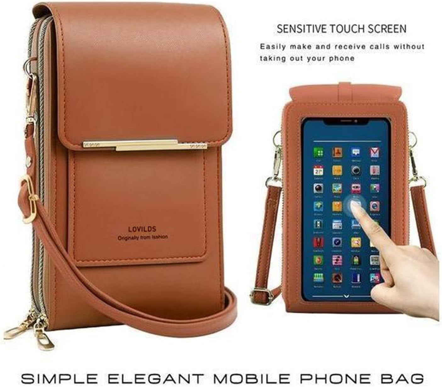 Lovilds Crossbody Phone Wallet, Pinkalicious Phone Purse Crossbody Bag, Touch Screen Crossbody Phone Purse