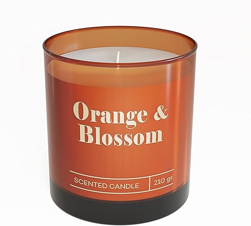Miniatura 2 de RAKLE Candles for Home - Vela perfumada de flor de naranja de 7.4 onzas, tarro de vela de mezcla de cera de soja prémium con tapa para el hogar,