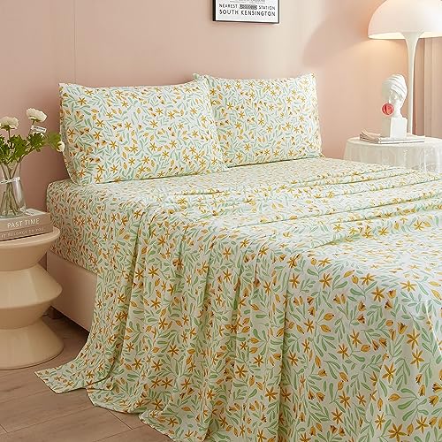 Imprimé feuilles de fleurs parure de lit pour chambre d'amis