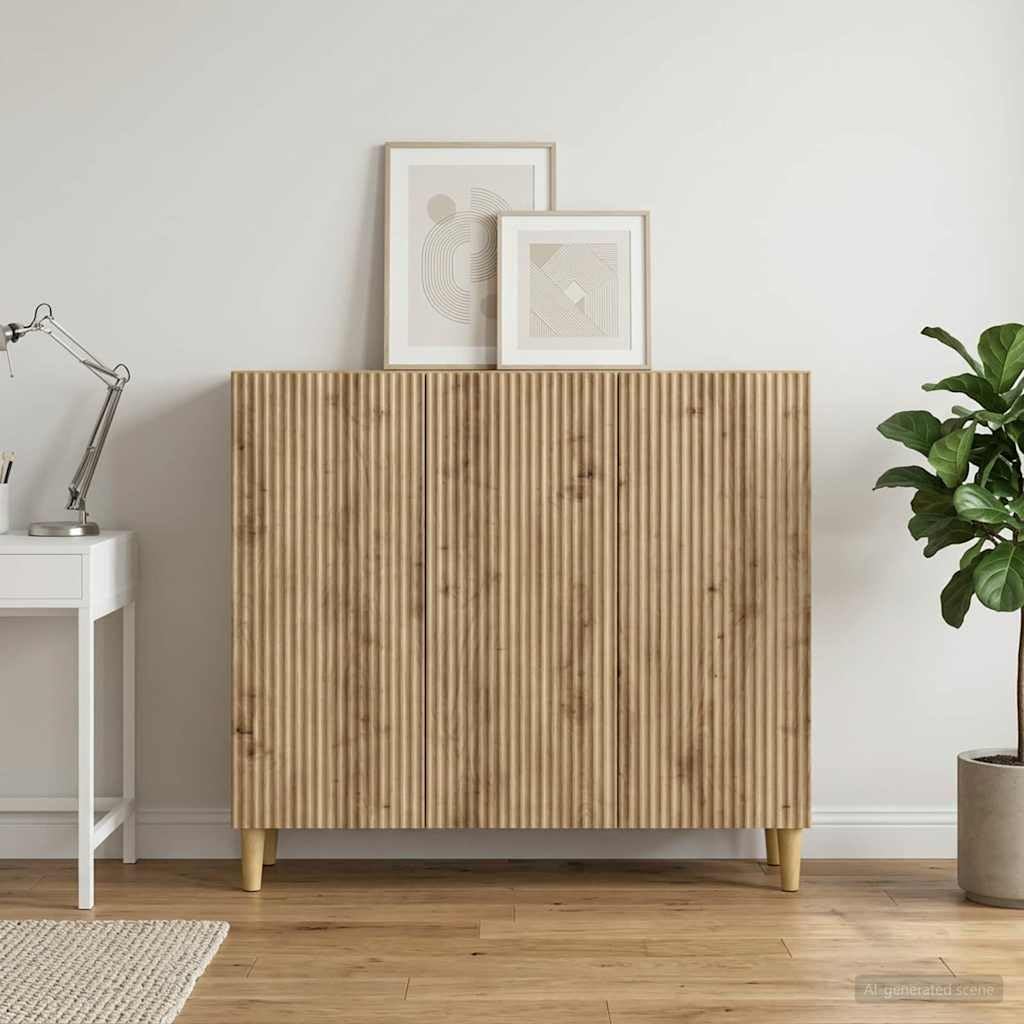 vidaXL Sideboard Artisan-Eiche 89 x 34,5 x 80 cm Holzwerkstoff