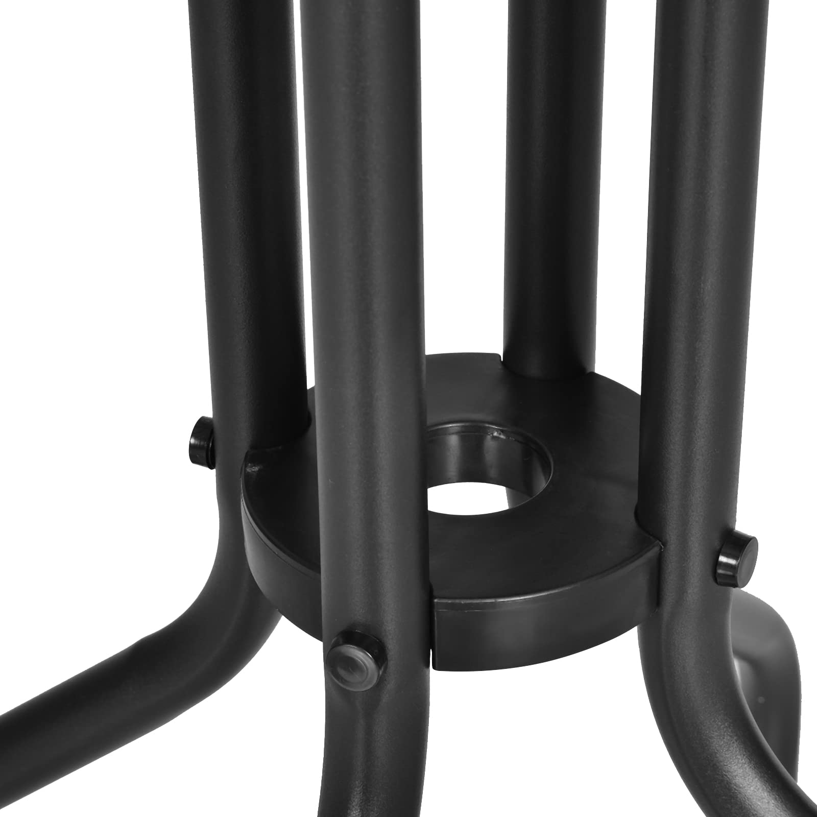 Outsunny Mesa de Jardín Redonda con Encimera de Vidrio Templado Decorativa y Marco de Metal para Patio Terraza Balcón Comedor Ø60x70 cm Negro