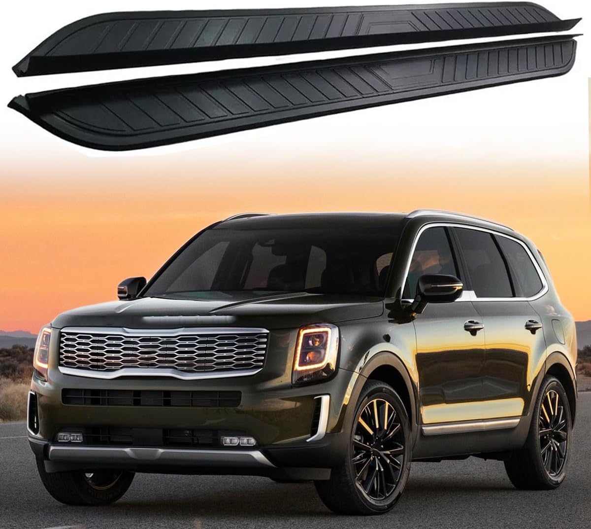 Running Board Side Step Aluminum Fits for Kia Telluride 2020 2021 2022 2023 2024 2025 Pedal Nerf Bar 2Pcs Fixed