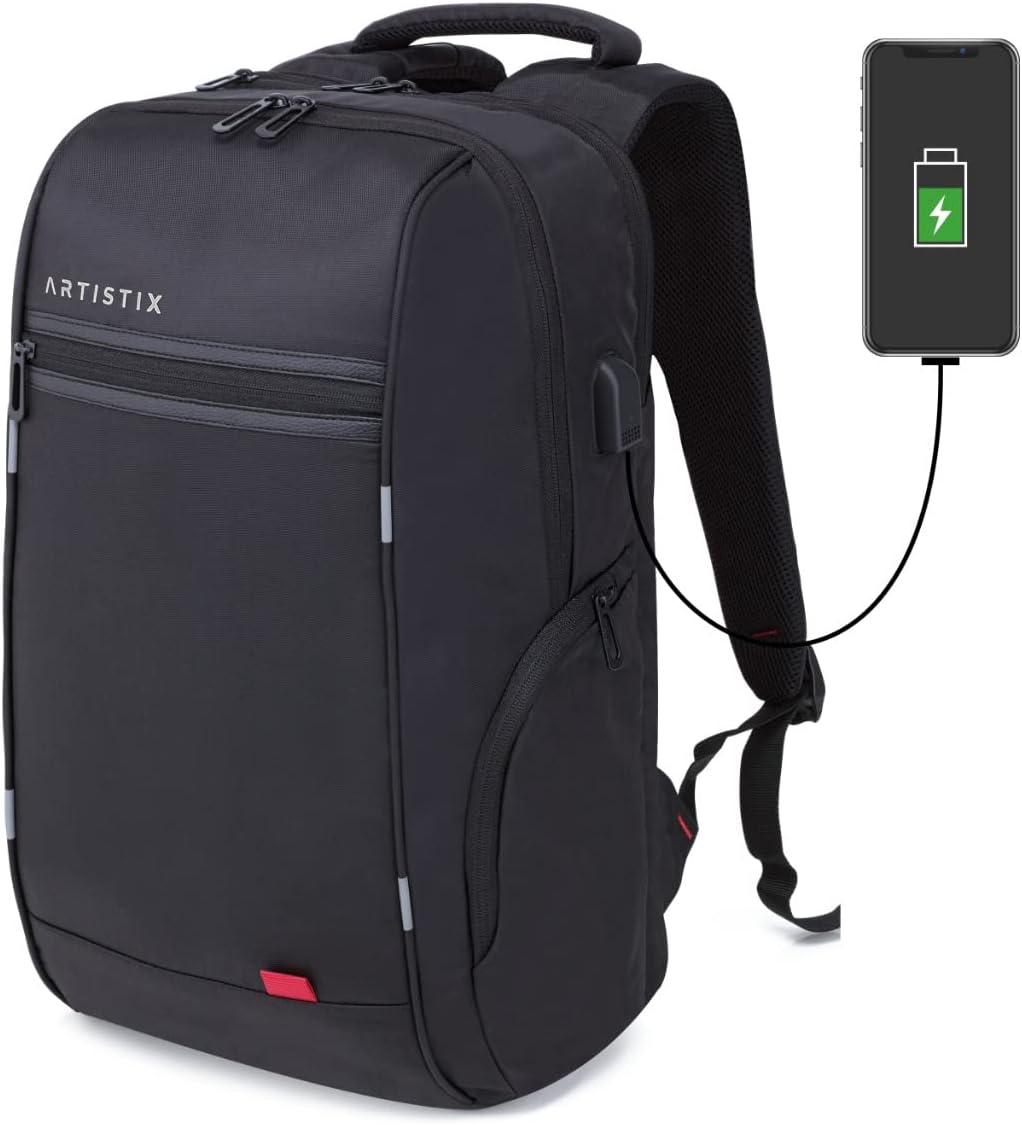 - Artistix Onyx Anti Theft 15.6 inch Laptop cum Travel Backpack, Black (32 Litre, 46 cm)