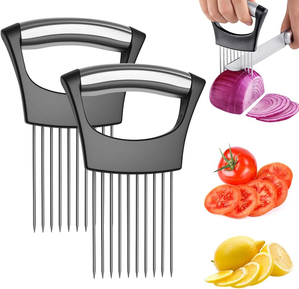 Onion Holder for Slicing, Onion Slicer and Chopper (2 Pack)