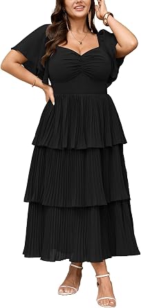 SCOMCHIC Womens Plus Size Formal Wedding Guest Evening Party Dress