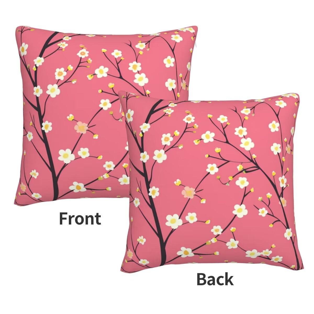 Federe Cuscini Divano 60x60 cm Set di 2 in Velluto Copricuscini Divano, Federe Cuscini Rosa Fiore Decorativi Cuscini per Divano, Federe Cuscino Divano per Soggiorno, Camera da Letto Room Decor -TR558