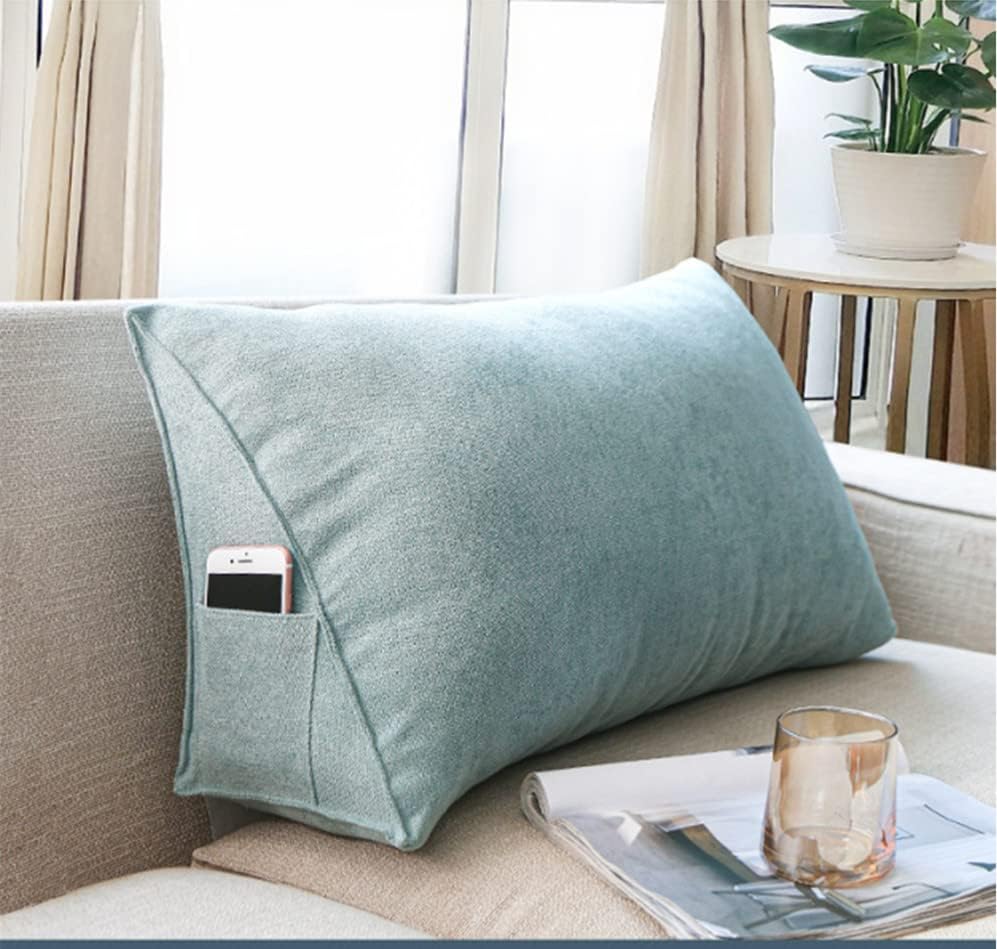 Miniatura 9 de SHIZLIN Simplicity and Luxury - Almohada de cuña con protección para la cintura, almohada de lectura, cojín para sofá, soporte triangular, respaldo