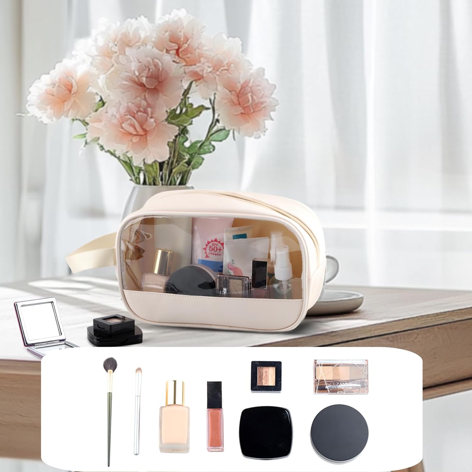 PWHAOO Car Racing Inspired Gift Car Racer Fan Transparent Makeup Bag Leather Cosmetic Bag Racing Fandom Merch (C S Car Racer TM) - Image 5