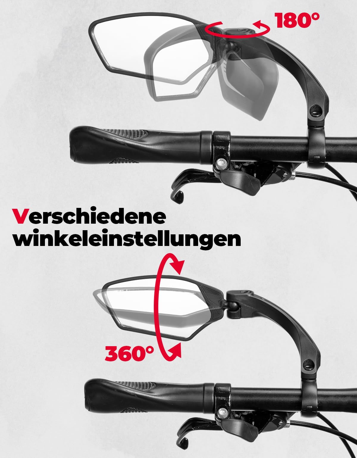 KEMIMOTO Specchietto retrovisore per bicicletta elettrica a sinistra, girevole a 180°, specchietto retrovisore per manubrio, per scooter elettrico, mountain bike