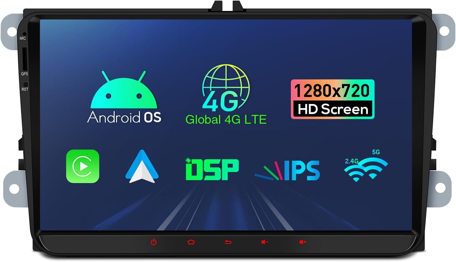 XTRONS 9 Inch Double Din Car Stereo for VW Volkswagen EOS Golf Polo Touran, Android 13 Octa Core Car Radio, IPS Touch Screen GPS Navigation Head Unit, Built-in DSP Car Play Android Auto