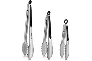 Chef Utensils - 3-Piece Heat Resistant Stainless Steel Kitchen Tongs