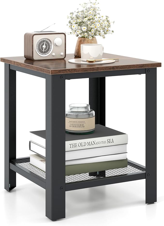 Amazon.com: Giantex 2-Tier End Table, 16 Inch Small Side Table w/Mesh ...