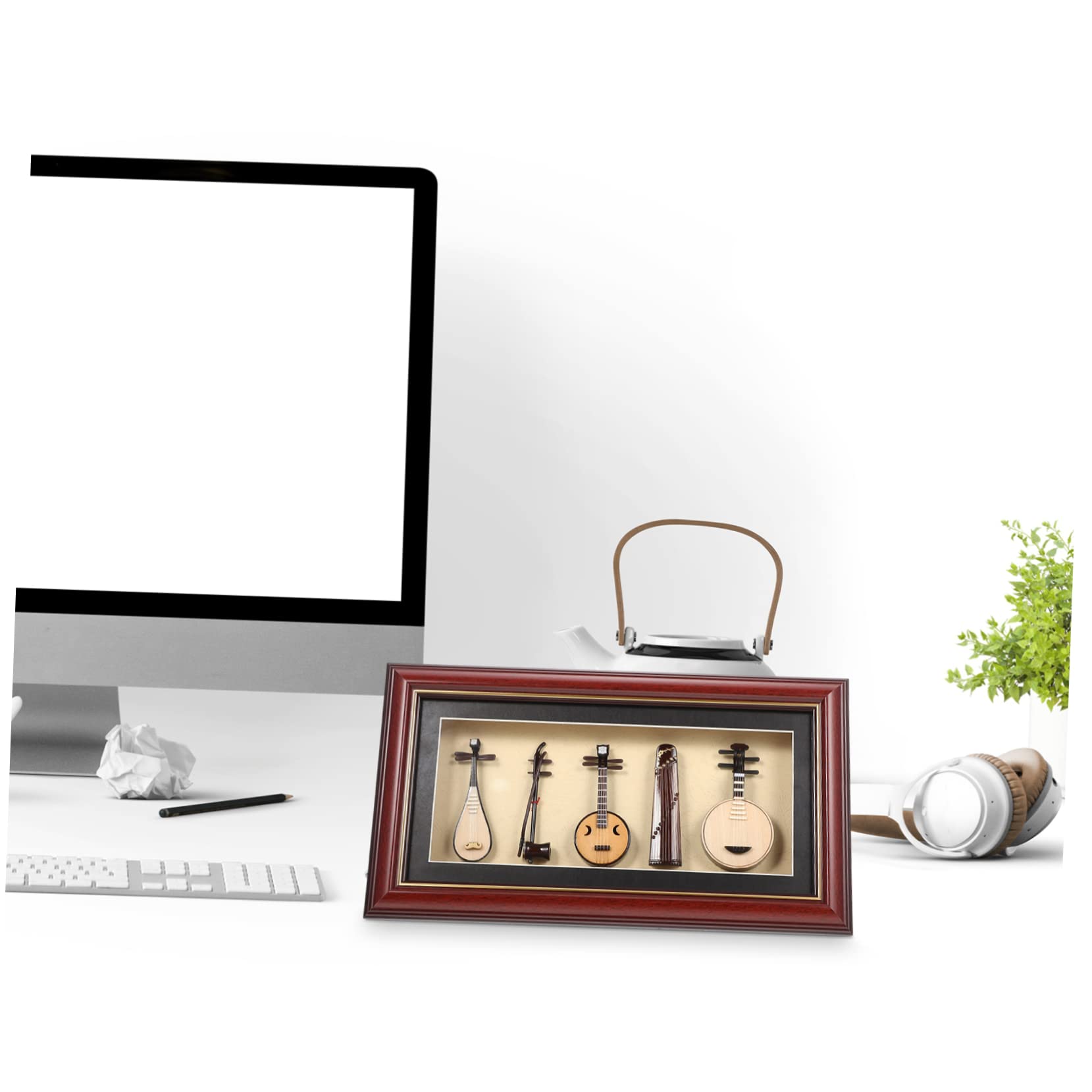 PRETYZOOM Set Miniatura di Strumenti Musicali Etnici B, 5 Pezzi | Decorazione Realistica da Tavolo, Hotel e Arredi Interni, Legno Plastica Pvc, Atmosfera Artistica